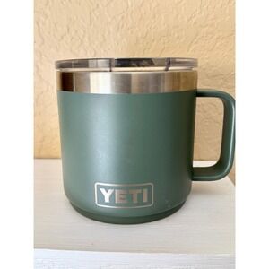 YETI Rambler 14oz Mug Northwoods Green Retired Color Insulated w Lid
